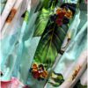 Sexy Off Shoulder Custom Button Flower Print Runway Cotton Short Dress - Image 9
