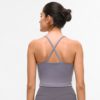 Sexy Plain Fitness Workout Crop Tops - Image 2