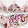 Sexy Satin Sleeveless Sling and Shorts Lace Floral Sleepwear - Image 9