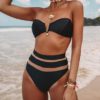 Sexy Strapless Top Banded Bottoms Swimsuit