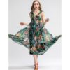 Sexy Vintage Chiffon Floral Print Holiday Party Dress - Image 2