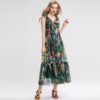 Sexy Vintage Chiffon Floral Print Holiday Party Dress - Image 4