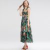 Sexy Vintage Chiffon Floral Print Holiday Party Dress - Image 3