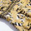 Short Sleeve Golden Totem Print High Waist Party Vintage Dress - Image 6