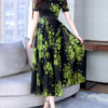Short Sleeves V Neck Chiffon Swing Floral Maxi Dress