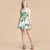 Spaghetti Strap Floral Print Elegant Cotton Mini Dress - Image 2