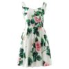 Spaghetti Strap Floral Print Elegant Cotton Mini Dress - Image 6