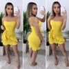 Spaghetti Strap Ruffle Backless Lace Up Sexy Nightclub Party Mini Dress - Image 14