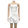Spaghetti Strap Ruffle Backless Lace Up Sexy Nightclub Party Mini Dress - Image 7