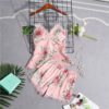 Stain Lace Floral Sling Silk Two Piece Sleepwear - Image 2