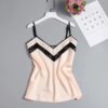 Stain Silk Top And Long Pants Strap Sling Sexy Sleepwear - Image 3