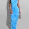 Strapless Backless Tie Dye Sexy Maxi Dresses