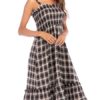 Straps Neck Plaid Polyester Beach Dress - Image 2