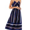 Straps Neck Stripes Chiffon Beach Dress