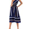 Straps Neck Stripes Chiffon Beach Dress - Image 3