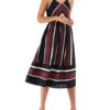 Straps Neck Stripes Chiffon Beach Dress - Image 4