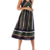 Straps Neck Stripes Chiffon Beach Dress - Image 6