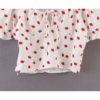 Strawberry Print V-Neck Short Sleeve Blouse - Image 4