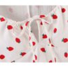 Strawberry Print V-Neck Short Sleeve Blouse - Image 6