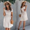 Stripe Sexy Off Shoulder Streetwear Elegant Crossed Short Sleeve Short Dress - Image 8