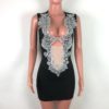 Unique Design Lace Sexy Deep V-neck Hollow Out Bandage Nightclub Party Dress - Image 9