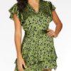 V Neck Leopard Print Polyester Beach Dress - Image 2
