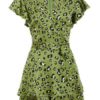 V Neck Leopard Print Polyester Beach Dress - Image 4