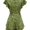 V Neck Leopard Print Polyester Beach Dress - Image 5