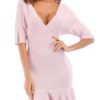V Neck Short Sleeve Beach Dress