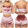 Velvet Crop Tops and Panty Sexy Sleepwear - Image 4