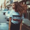 Vintage paris letter print o-neck punk tops - Image 6