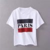 Vintage paris letter print o-neck punk tops