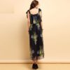 Vintage Bow Tie Star Printed Ruffles Elegant Party Long Dress - Image 4