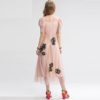 Vintage Floral Embroidery Ruffles Sleeve Long Elegant Dress - Image 6