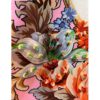 Vintage Runway Half Sleeve Diamond Beaded Flower Print Party Loose Dress - Image 9