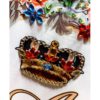 Vintage Runway Half Sleeve Diamond Beaded Flower Print Party Loose Dress - Image 10