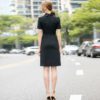 Vintage Short Sleeve  Runway Gold Line Embroidery High Quality Dress - Image 2