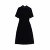 Vintage Short Sleeve  Runway Gold Line Embroidery High Quality Dress - Image 4