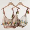 Vintage chic fashion floral embroidery sleeveless crop tops - Image 2