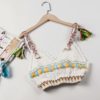 Vintage chic fashion floral embroidery sleeveless crop tops - Image 8