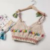 Vintage chic fashion floral embroidery sleeveless crop tops