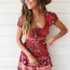 Vintage chic fashion floral print beach sleeveless crop tops - Image 5