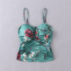 Vintage chic fashion sleeveless Sexy tanks floral printing crop tops - Image 2