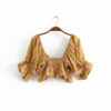 Vintage chic floral beach sleeveless sashes crop tops - Image 2