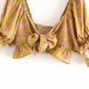 Vintage chic floral beach sleeveless sashes crop tops - Image 5