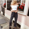 Vintage sexy off shoulder slash neck ruffles short sleeve t-shirt - Image 9