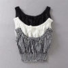 Vintage sexy off shoulder slash neck ruffles short sleeve t-shirt - Image 3