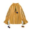 Floral Embroidery Stand Collar Bohemian Shirts