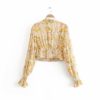 Floral Printed Hollow Out Bohemian Blouse - Image 2