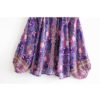 Vintage Floral Printed O-neck Blouse Shirts - Image 3